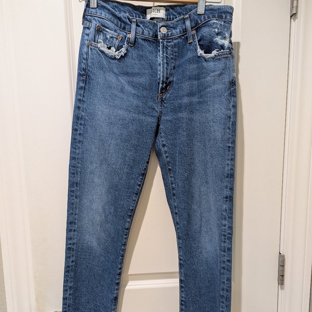 Agolde Toni Straight Leg Distressed Jeans in Stratosphere - Size 28